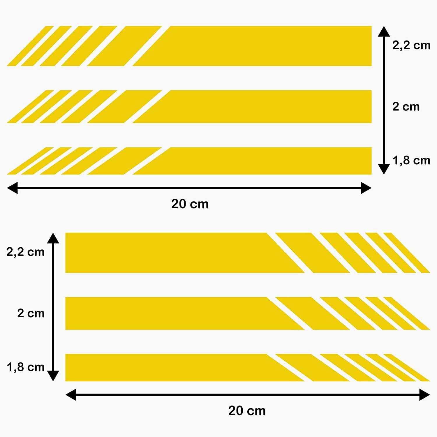 Pegatina espejo retrovisor coche diseño rayas (6 uds) amarillo - imagen 3