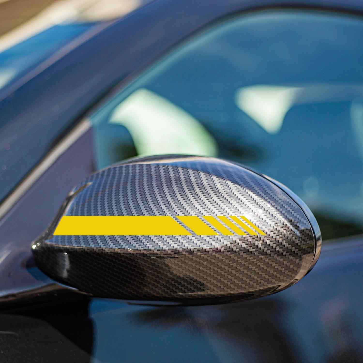 Pegatina espejo retrovisor coche diseño rayas (6 uds) amarillo - imagen 2