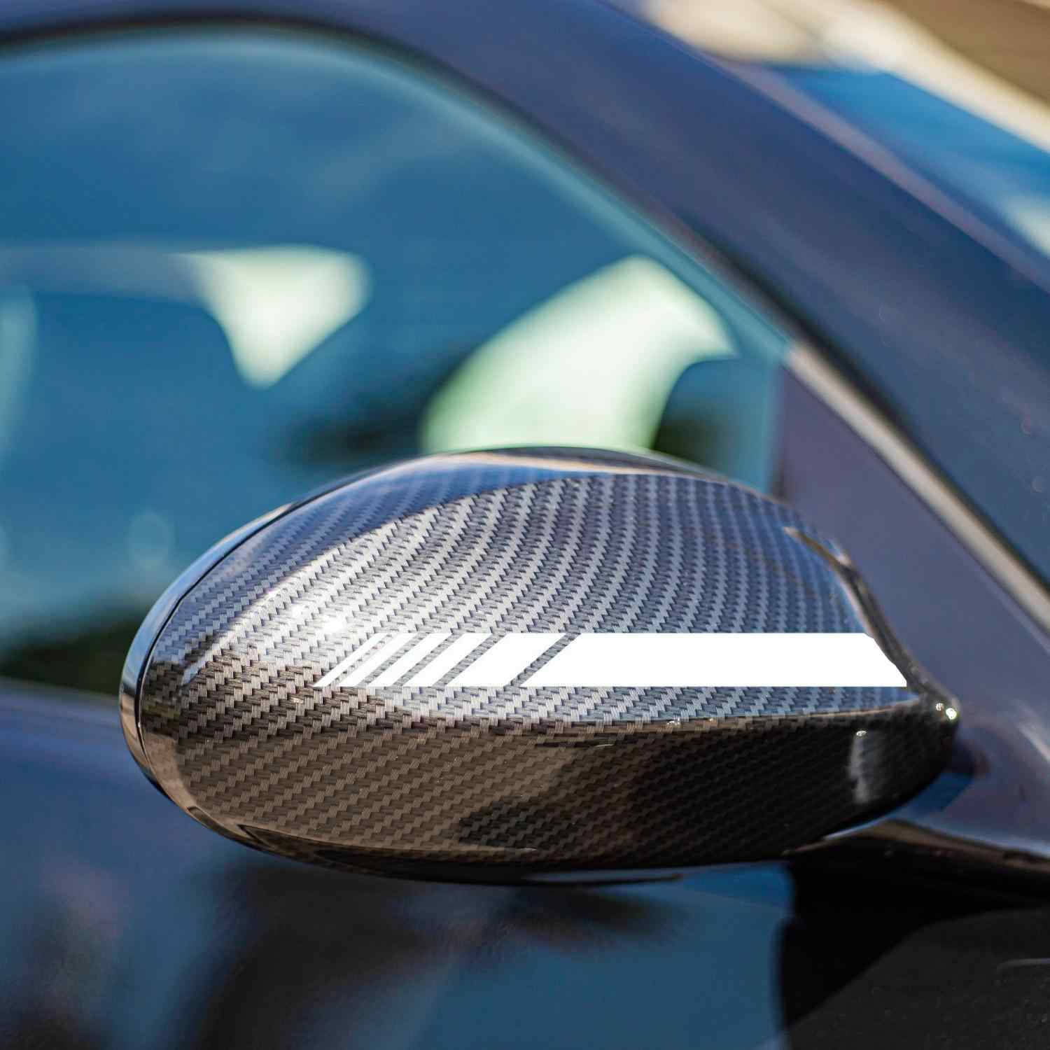 Pegatina espejo retrovisor coche diseño rayas (6 uds) blanco