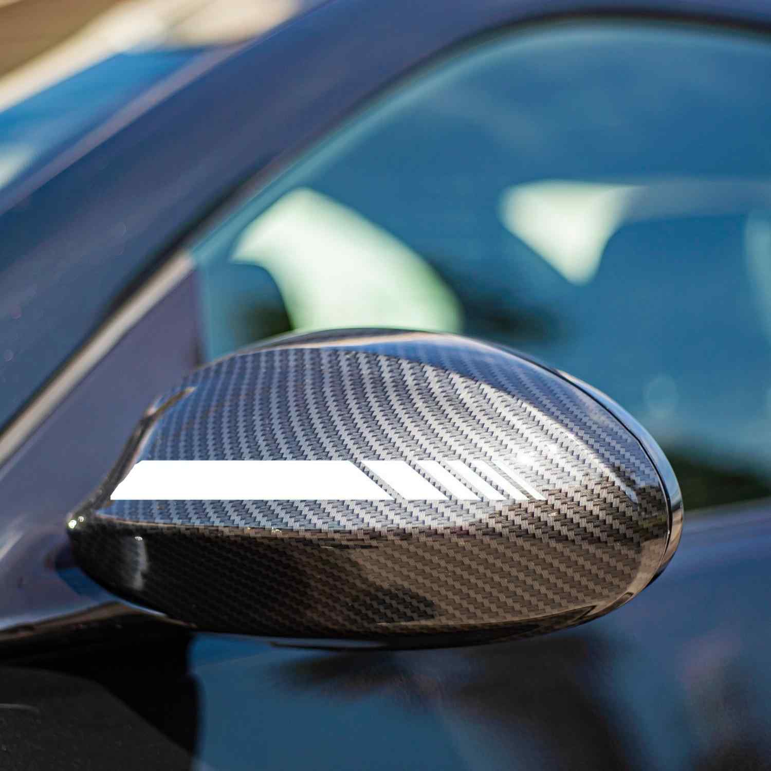 Pegatina espejo retrovisor coche diseño rayas (6 uds) blanco - imagen 2