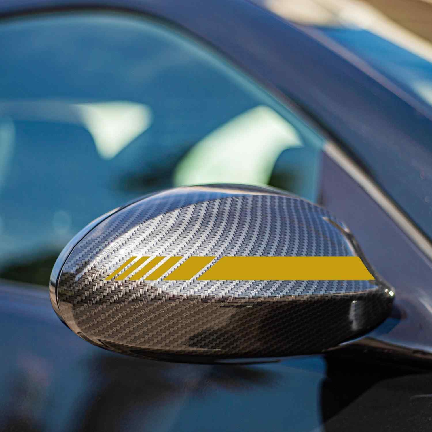 Pegatina espejo retrovisor coche diseño rayas (6 uds) dorado