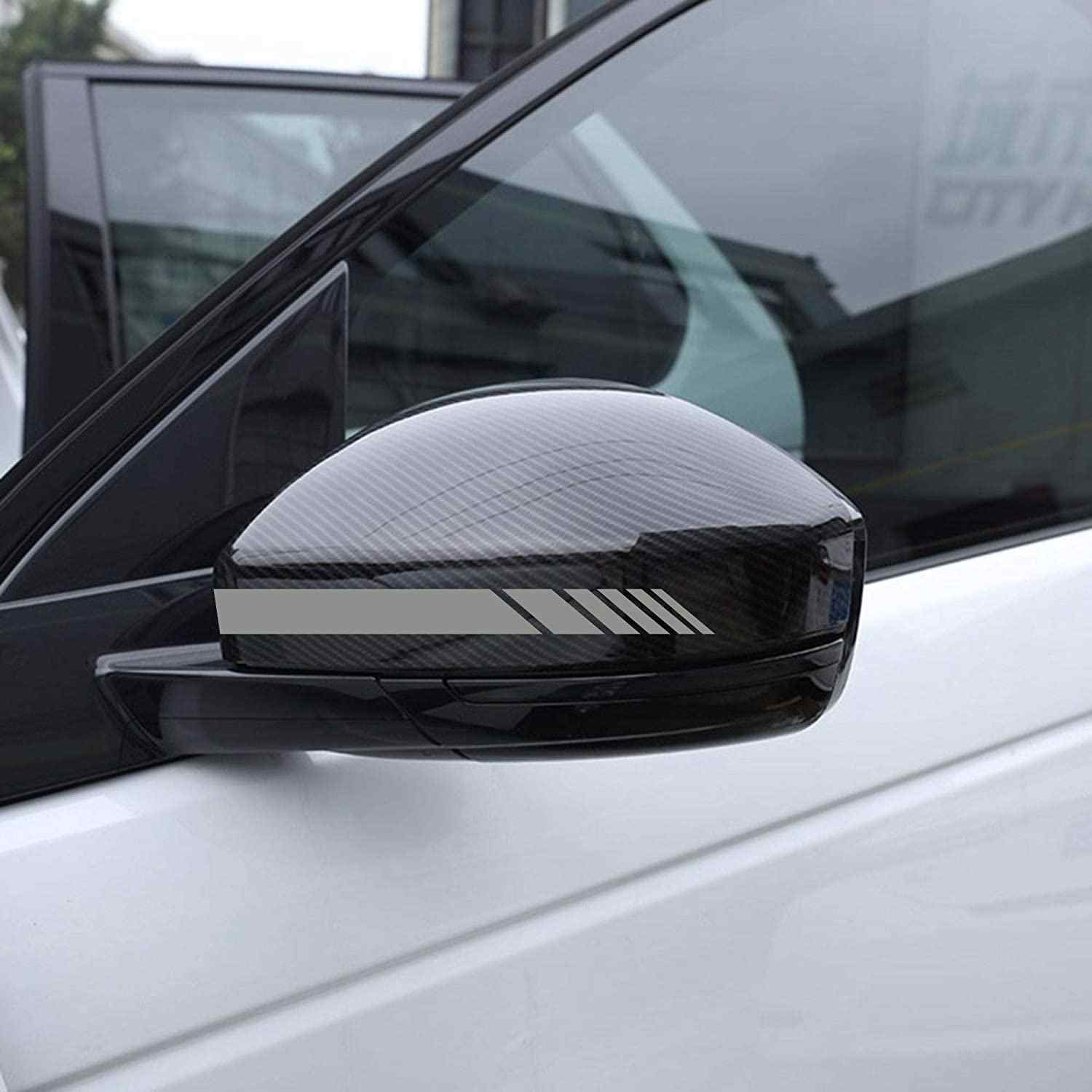 Pegatina espejo retrovisor coche diseño rayas (6 uds) plateado - imagen 2