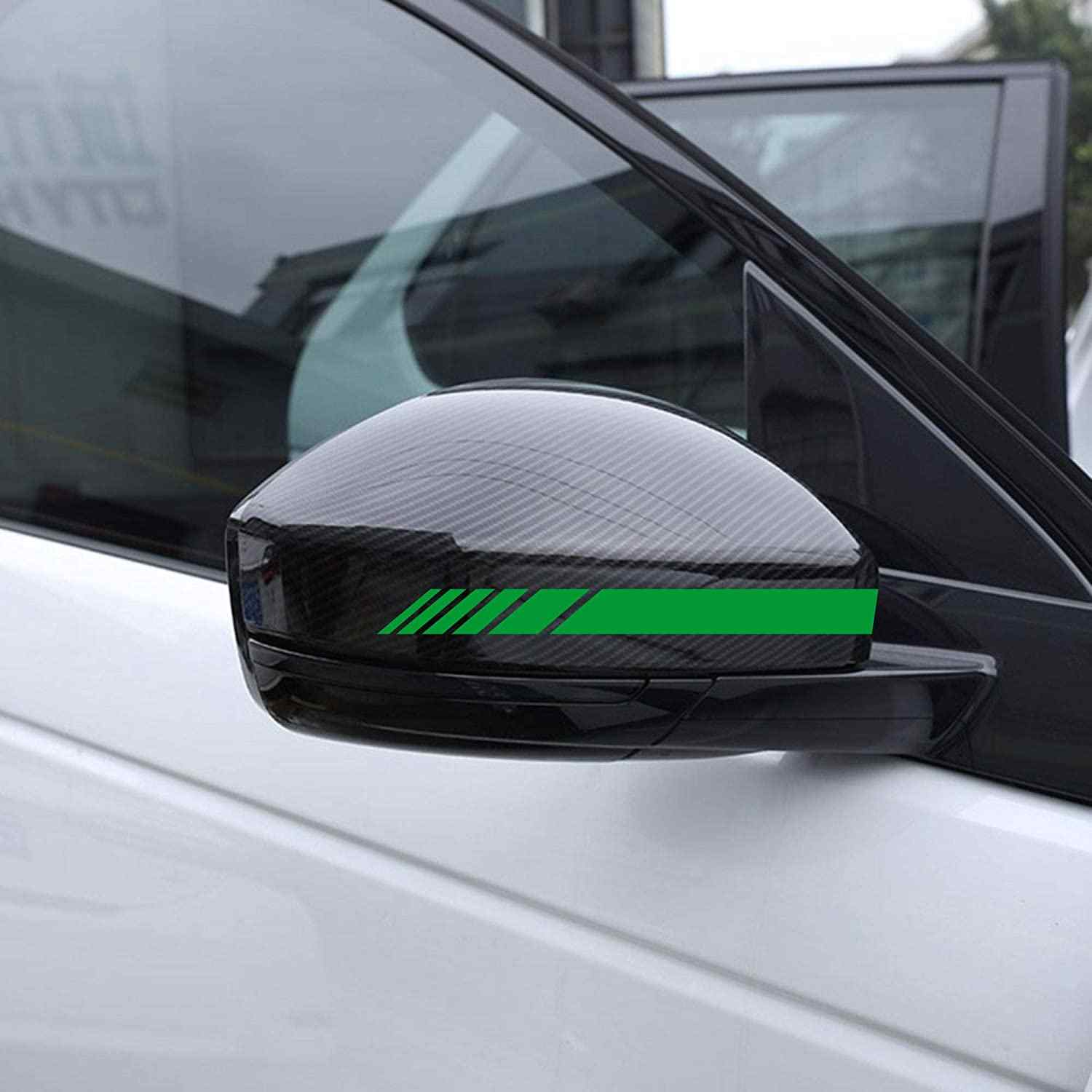 Pegatina espejo retrovisor coche diseño rayas (6 uds) verde - imagen 1