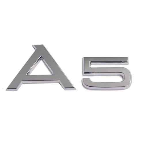 Emblema Adhesivo A5 para Maletero compatible con audi plateado