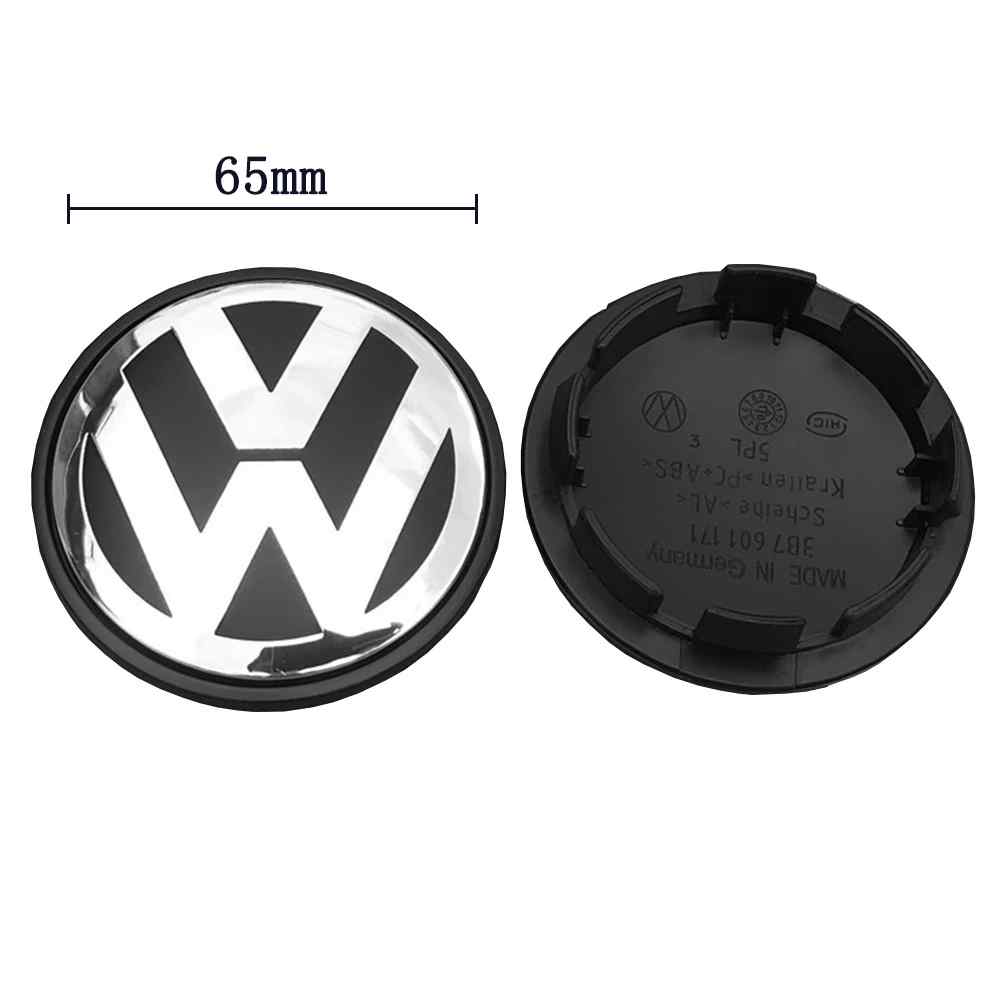 Embellecedor para llantas compatible con Volkswagen 65 mm (4 uds) negro - imagen 2
