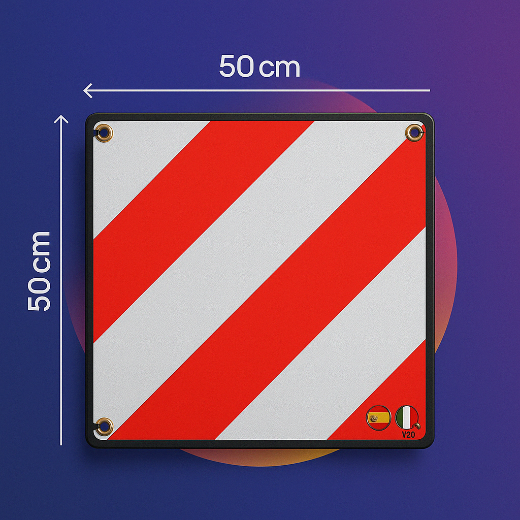 Placa V20 carga sobresaliente homologada 50 X 50 cm ABS flexible - imagen 7