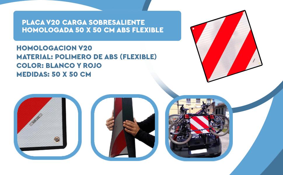 Banner - Placa V20 carga sobresaliente homologada 50 X 50 cm ABS flexible