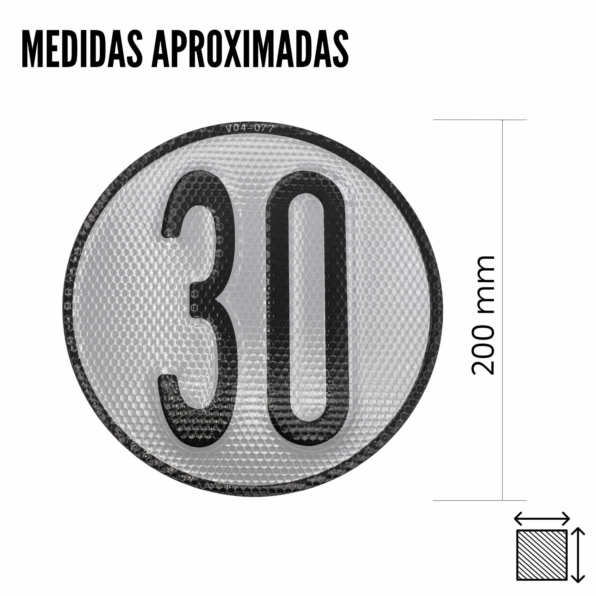 Placa Disco de Velocidad 30 Km/h V4 homologada vehículos agrícolas y maquinaria de obra - imagen 4