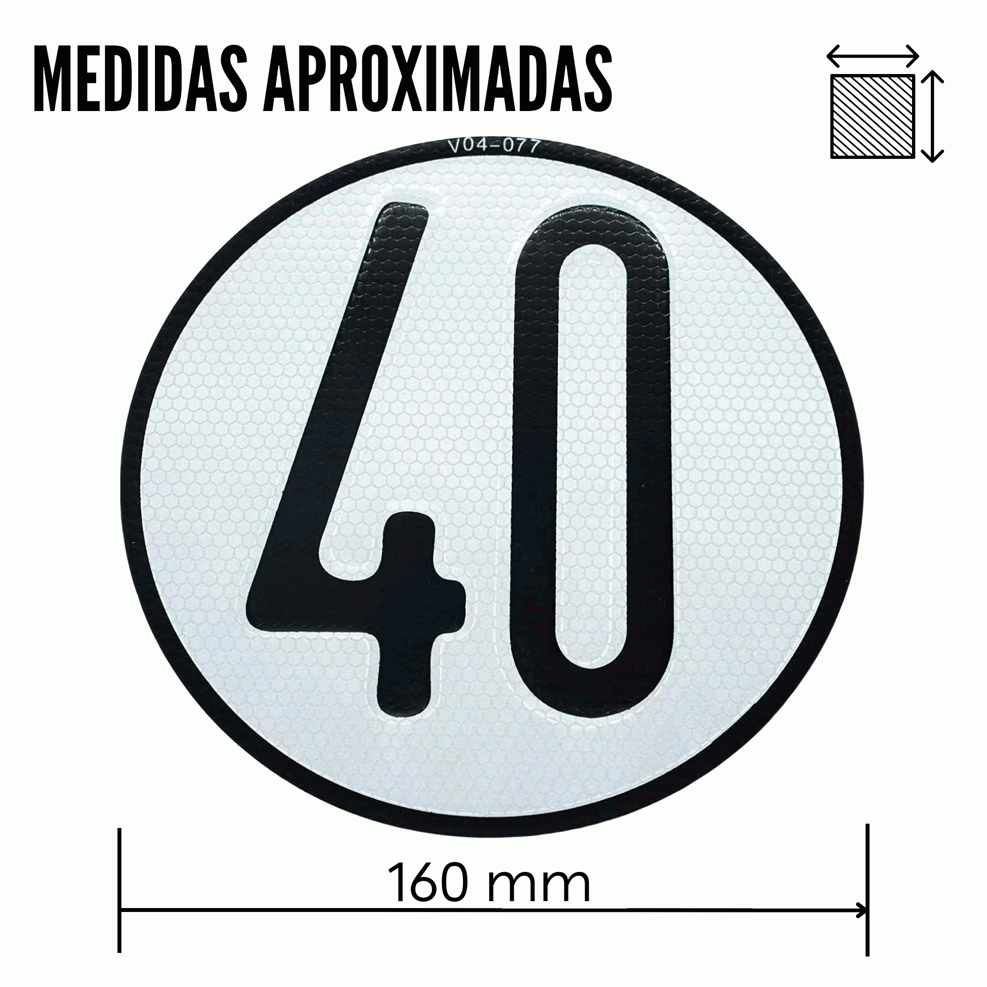 Placa Disco de Velocidad 40 Km/h V4 homologada vehículos especiales - imagen 4
