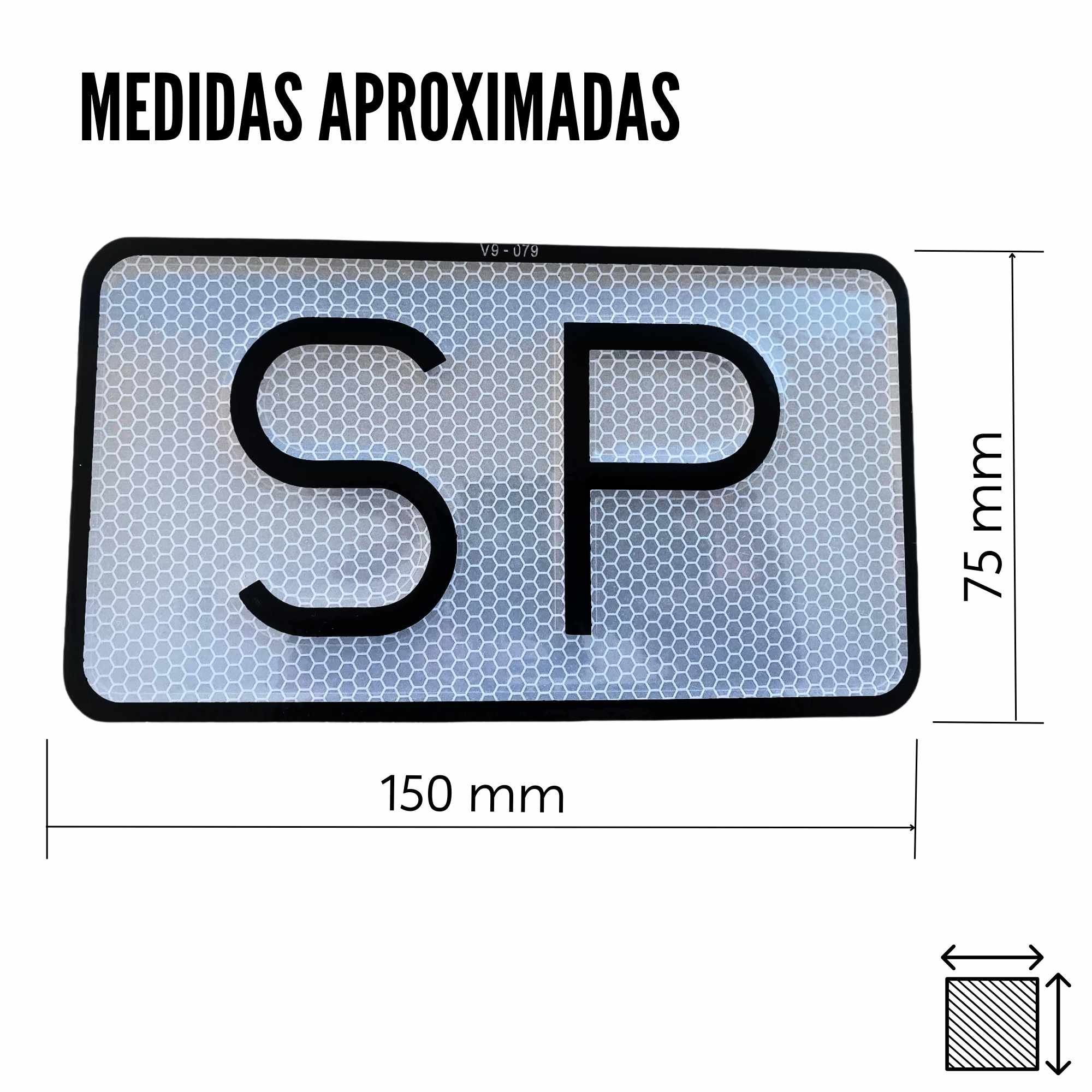 Placa SP V9 Servicio Público Homologada Reflectante 150 x 75 mm - imagen 5