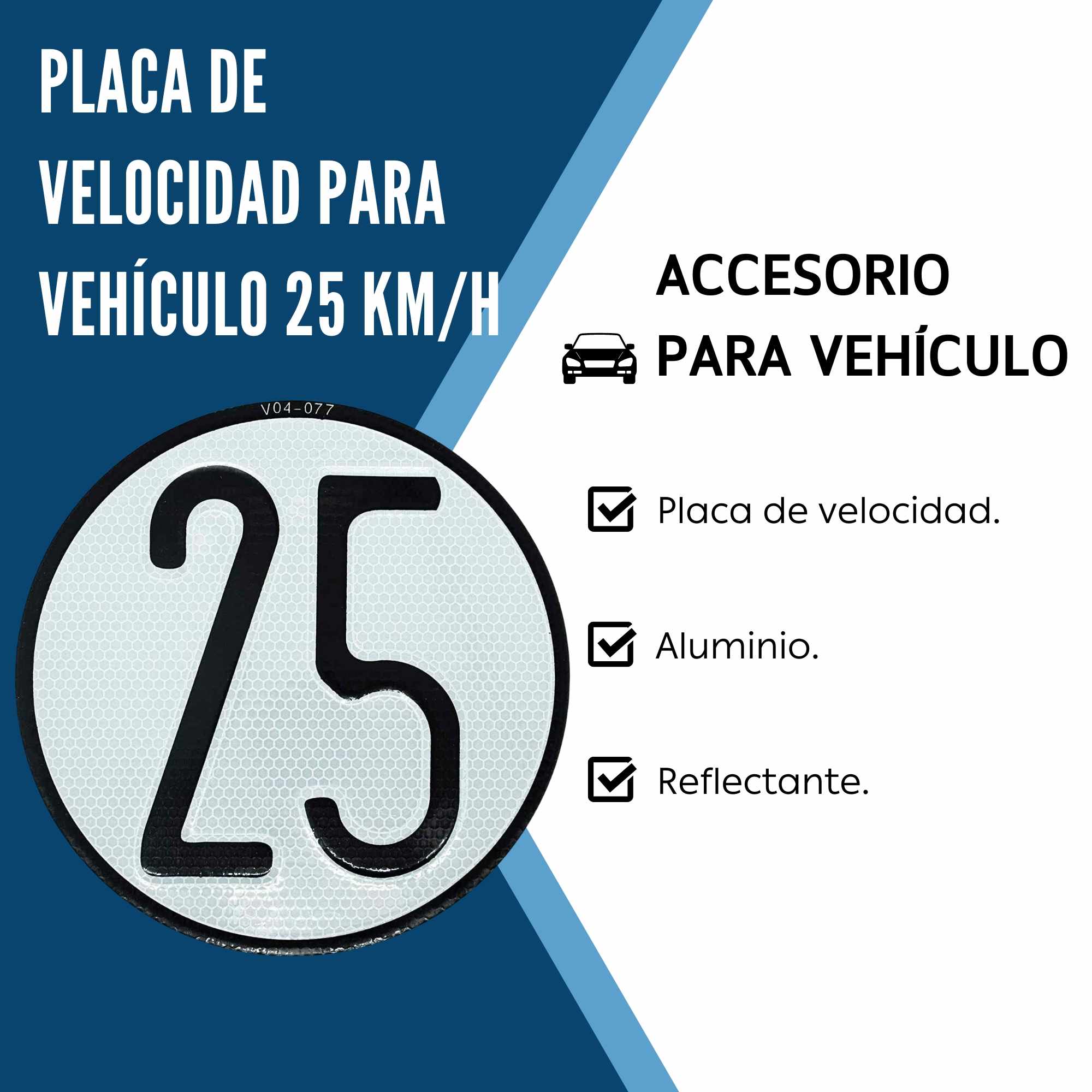 Placa Disco de Velocidad 25 Km/h V4 homologada tractor y vehículos especiales - imagen 3