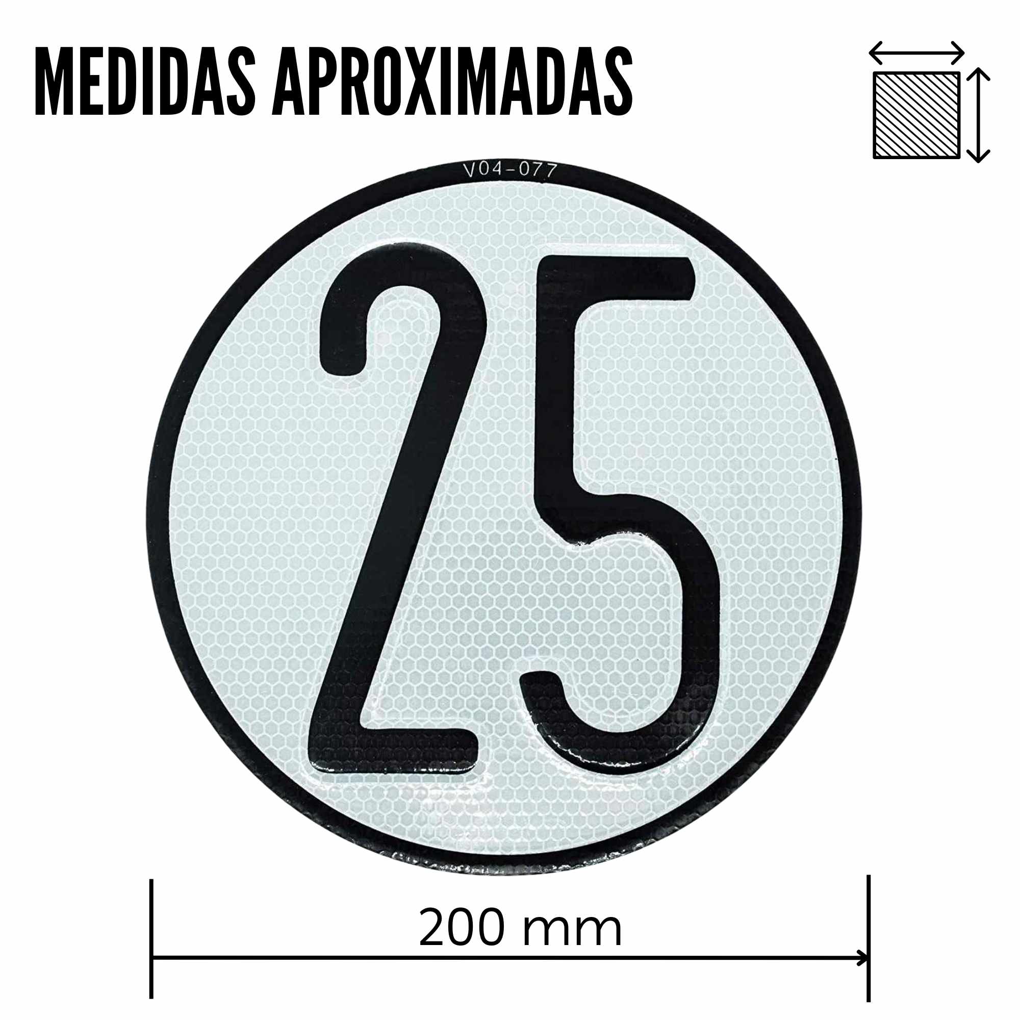 Placa Disco de Velocidad 25 Km/h V4 homologada tractor y vehículos especiales - imagen 5