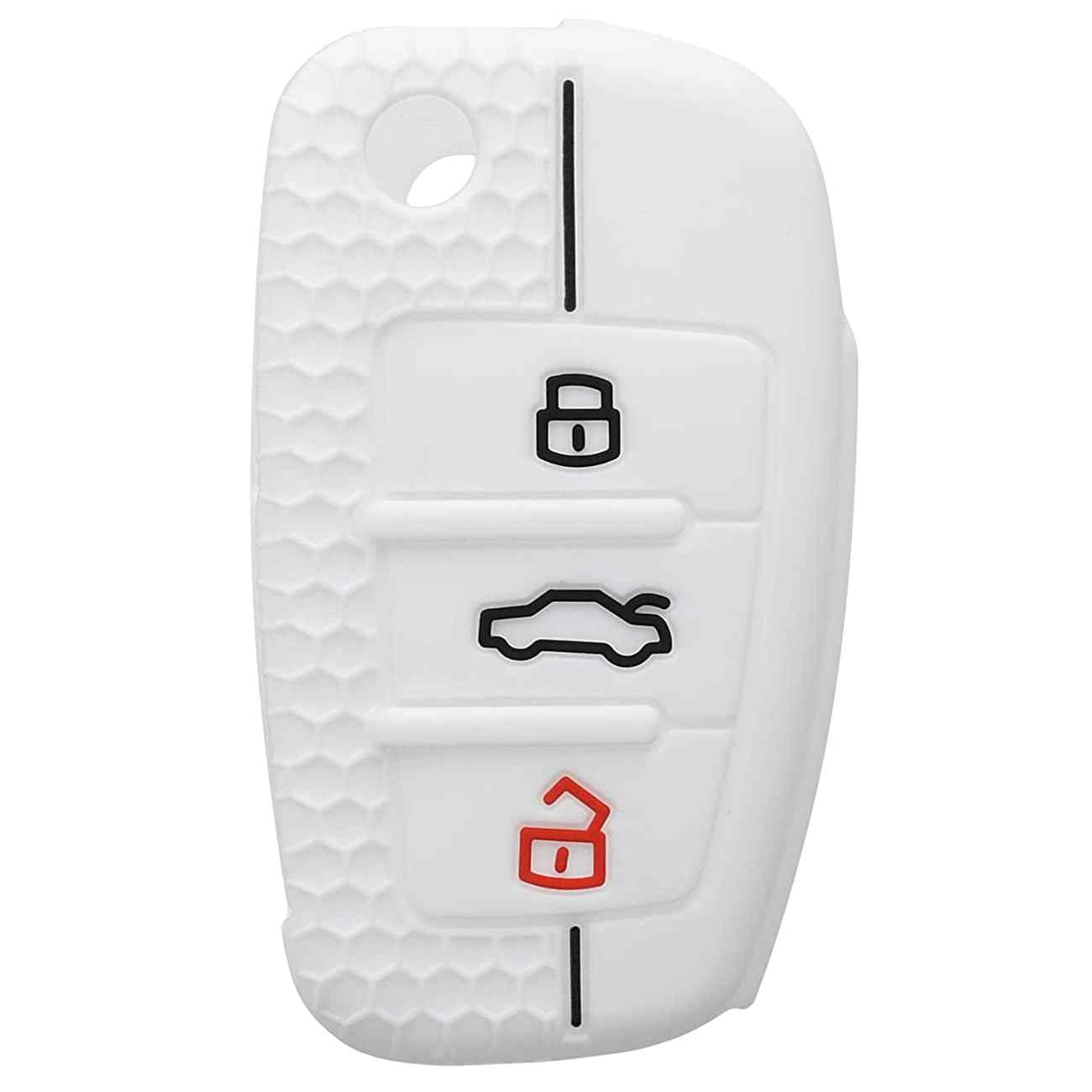 Funda silicona mando llave del coche 3 botones compatible con Audi Blanco - imagen 1