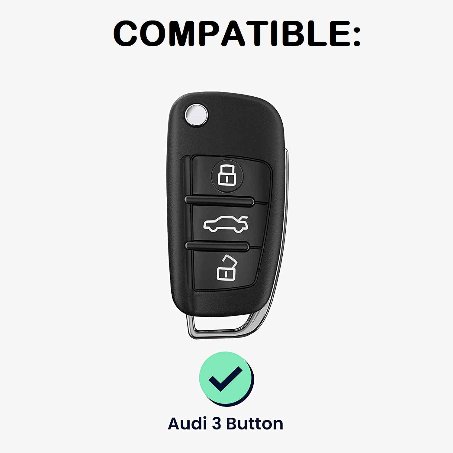 Funda silicona mando llave del coche 3 botones compatible con Audi Blanco - imagen 3
