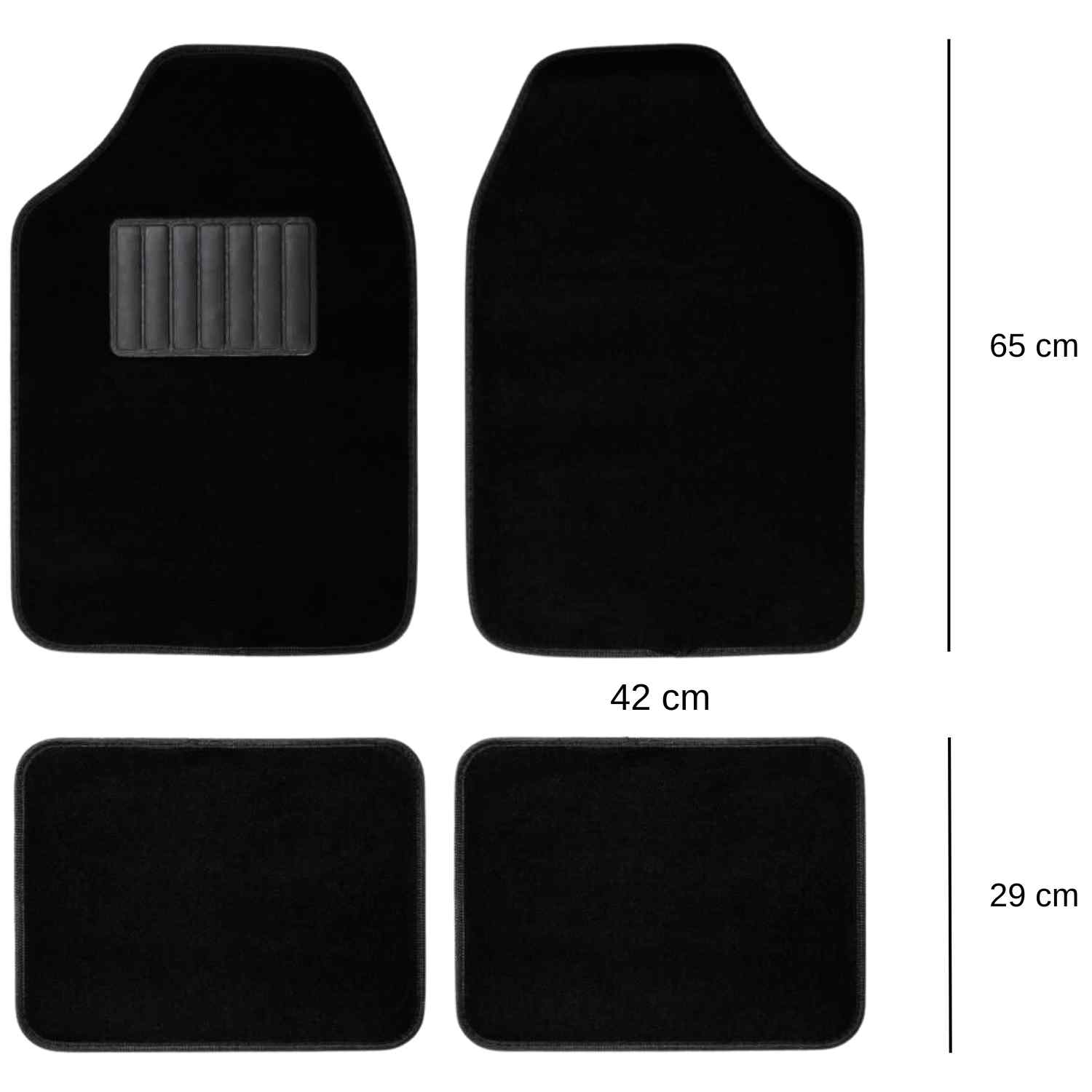 Juego Alfombrillas de moqueta Universales para Coche Negro - imagen 5