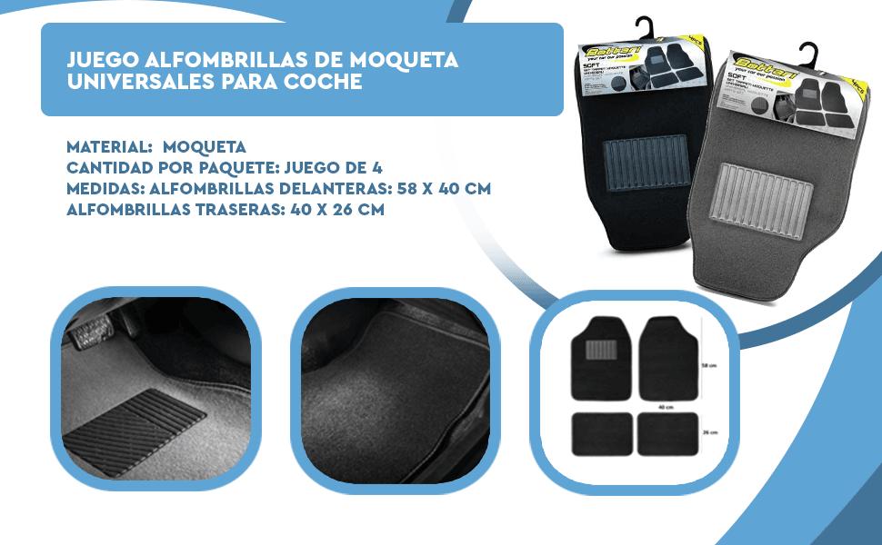 Banner - Juego Alfombrillas de moqueta Universales para Coche Negro