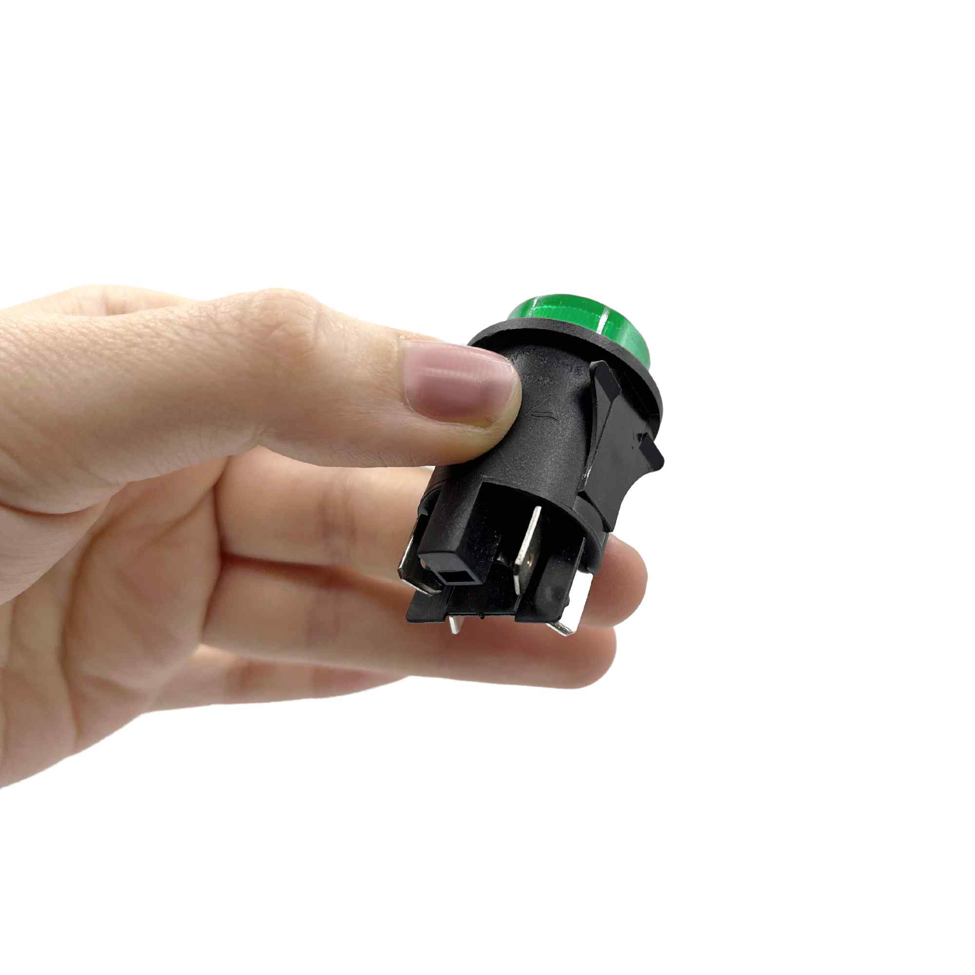 Interruptor de Botón Pulsador DPST 16 A redondo 25 mm LED verde - imagen 6