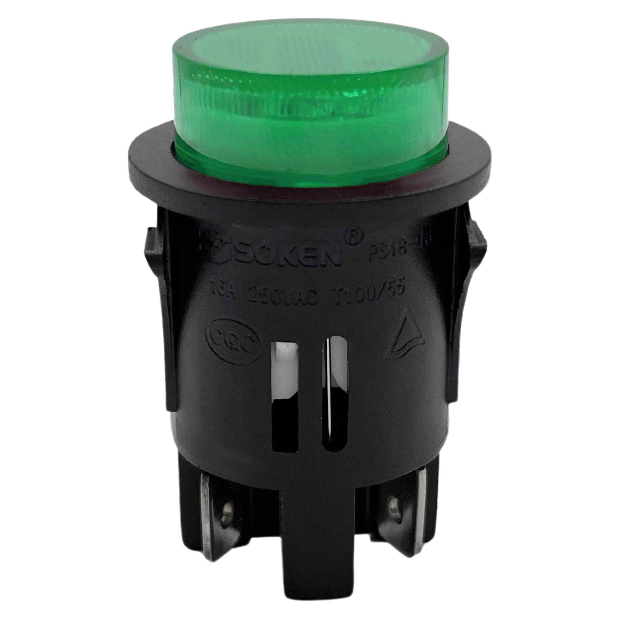 Interruptor de Botón Pulsador DPST 16 A redondo 25 mm LED verde - imagen 2