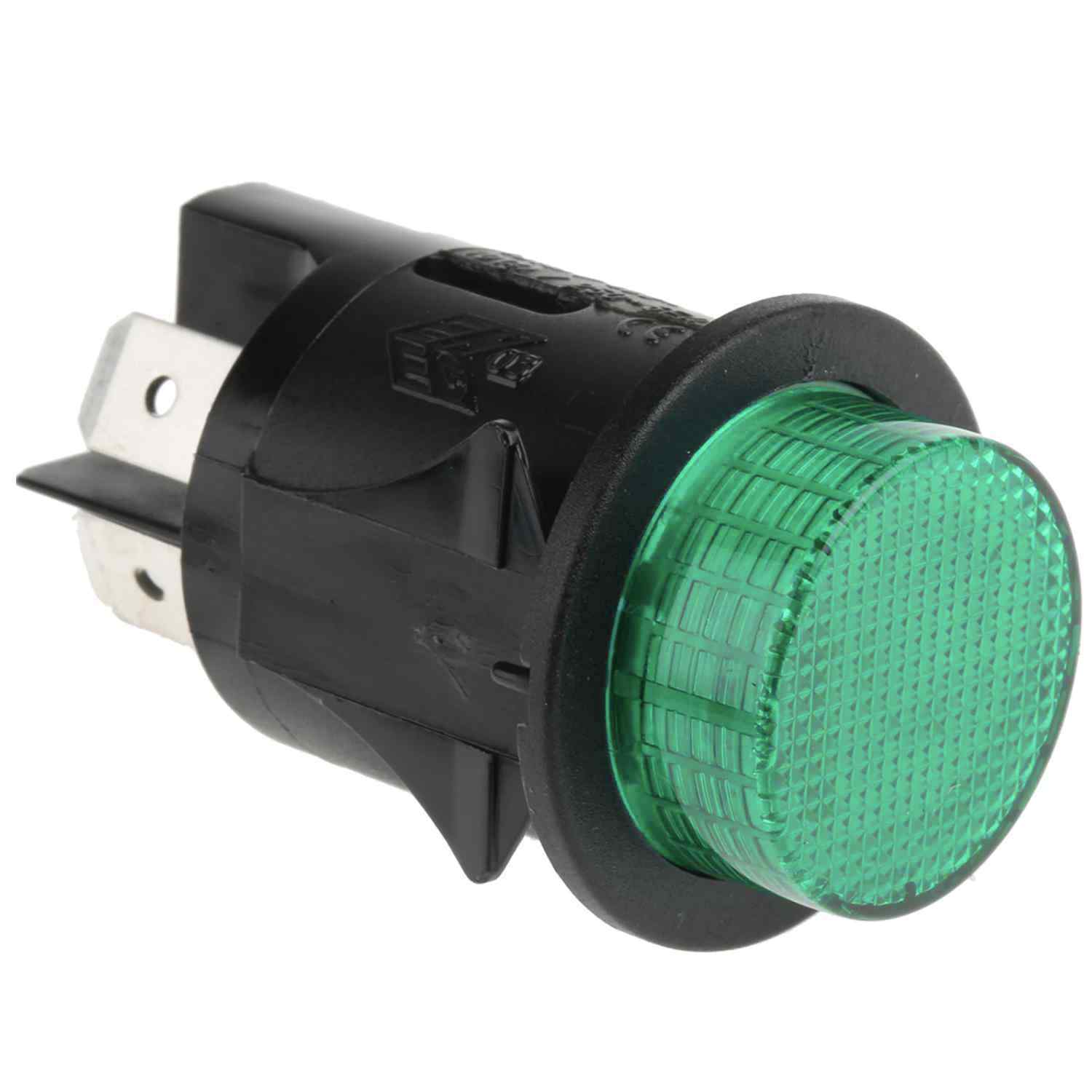 Interruptor de Botón Pulsador DPST 16 A redondo 25 mm LED verde