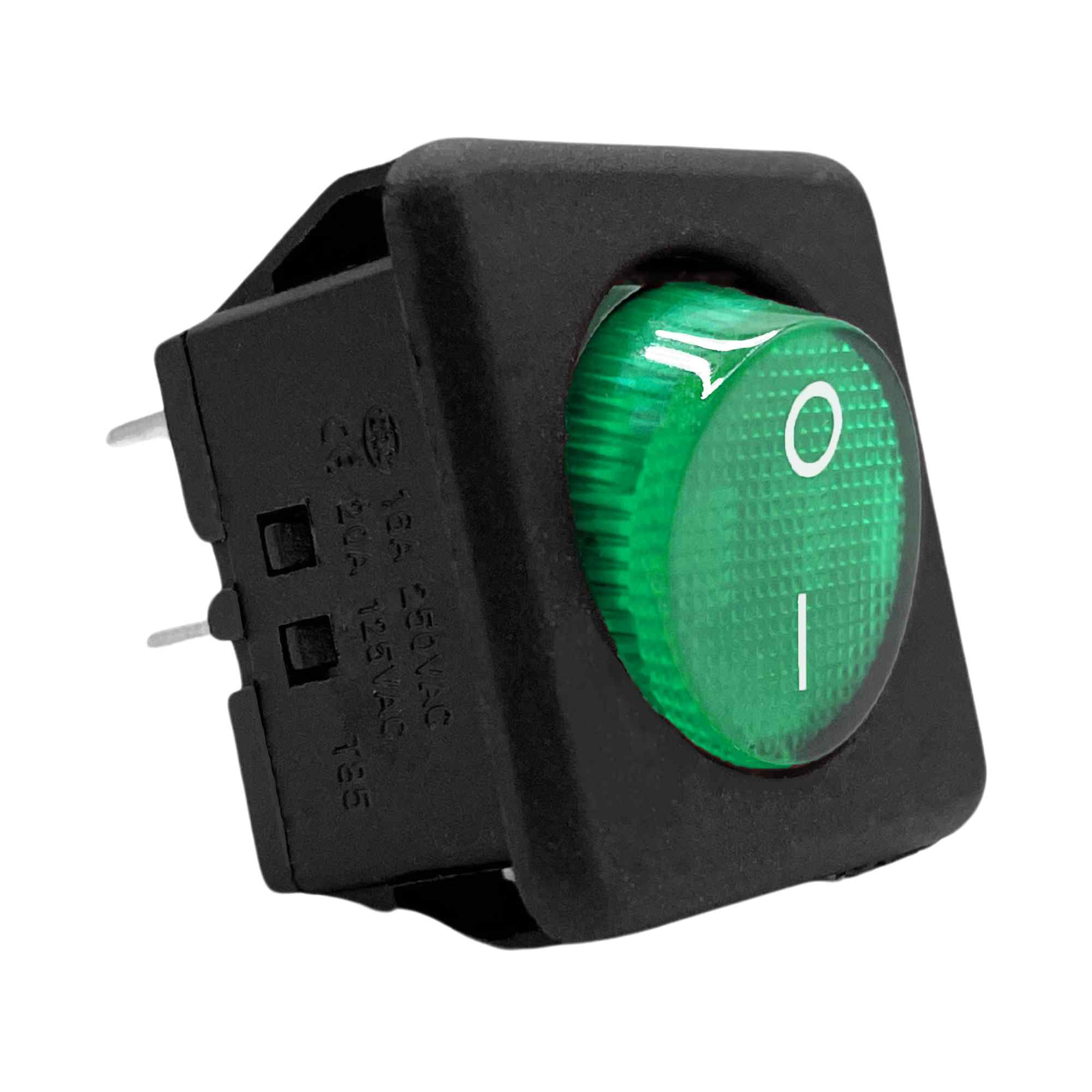 Interruptor basculante cuadrado DPST RK1-05 LED Verde 16A 250V AC - imagen 1