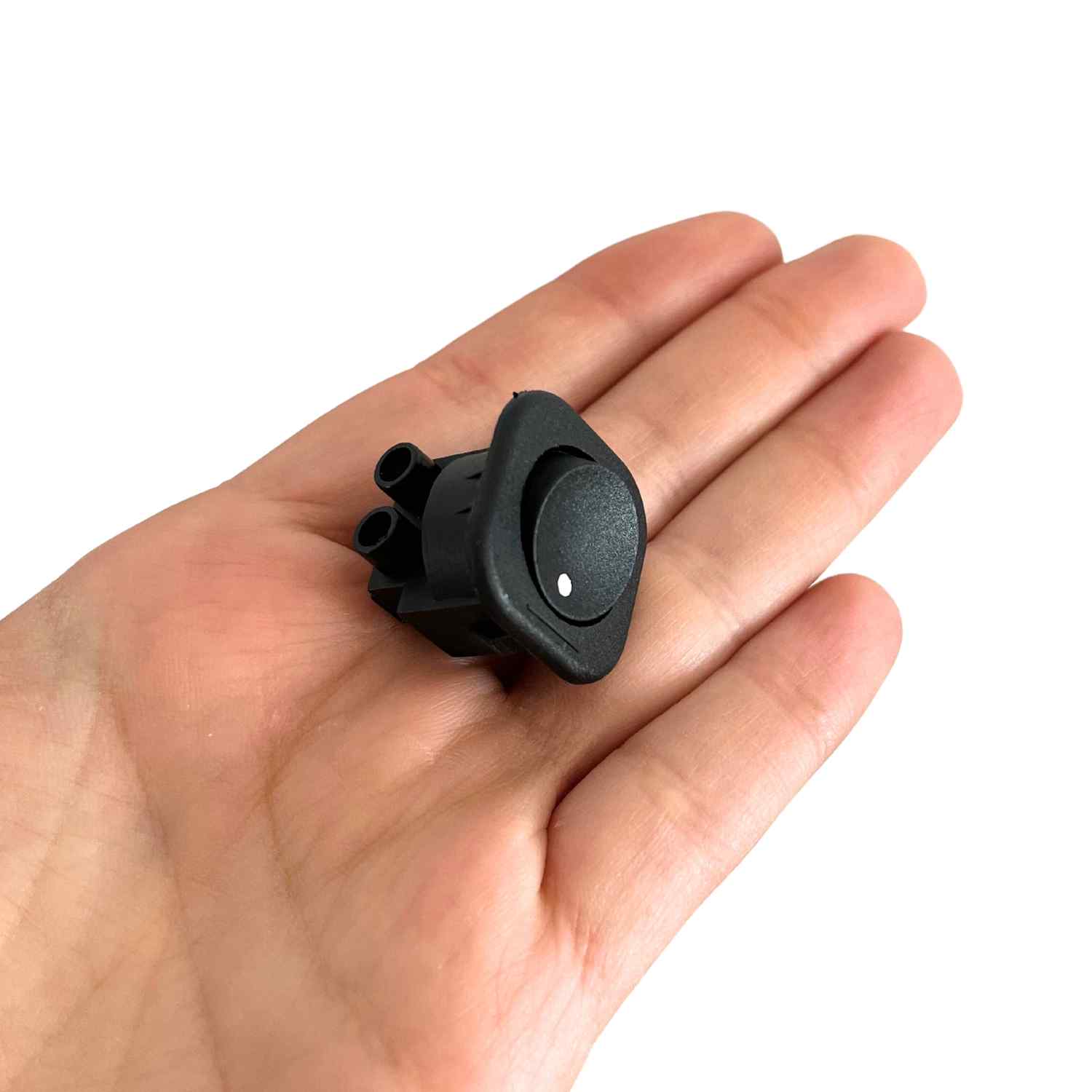 Interruptor basculante unipolar redondo para empotrar negro 6A - imagen 4