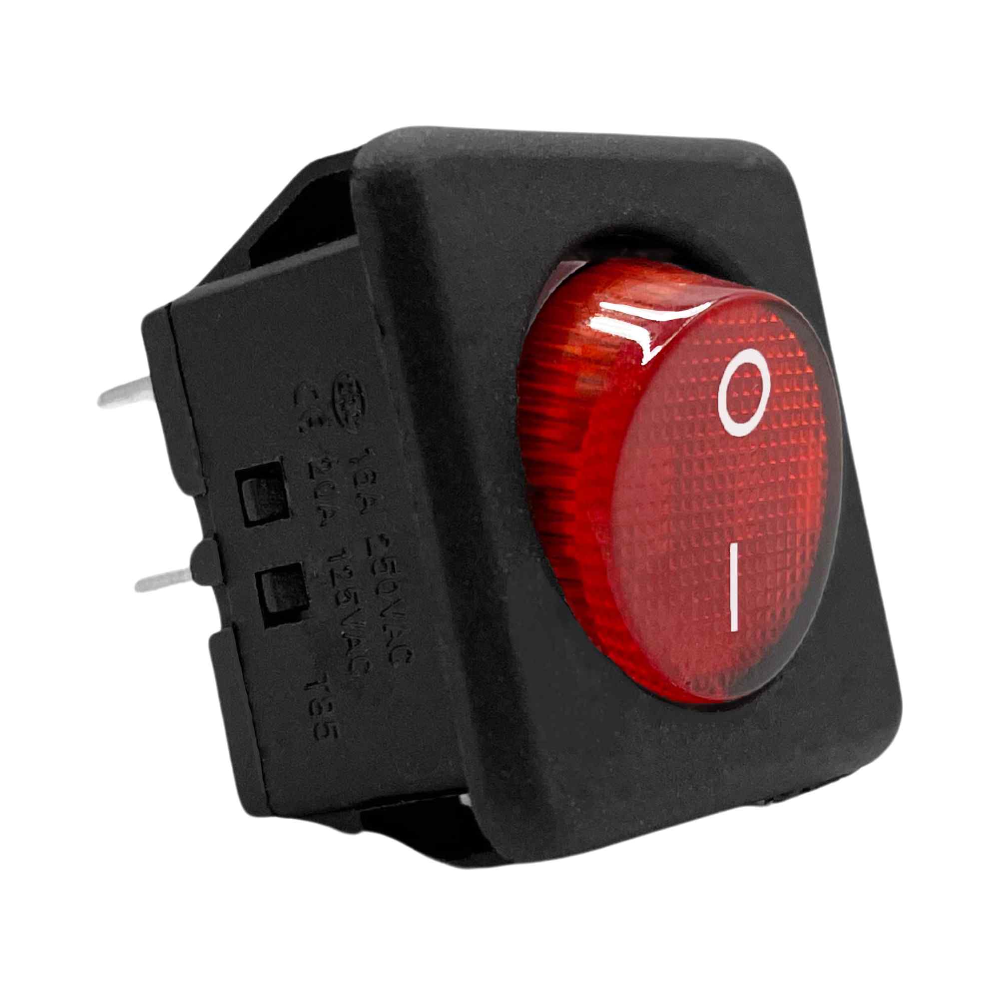 Interruptor basculante cuadrado DPST RK1-05 LED rojo 16A 250V AC