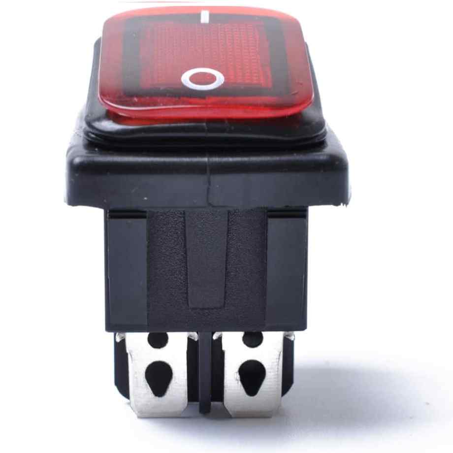 Interruptor basculante ON-OFF DPST 4 vias impermeable LED rojo 20 A - imagen 2