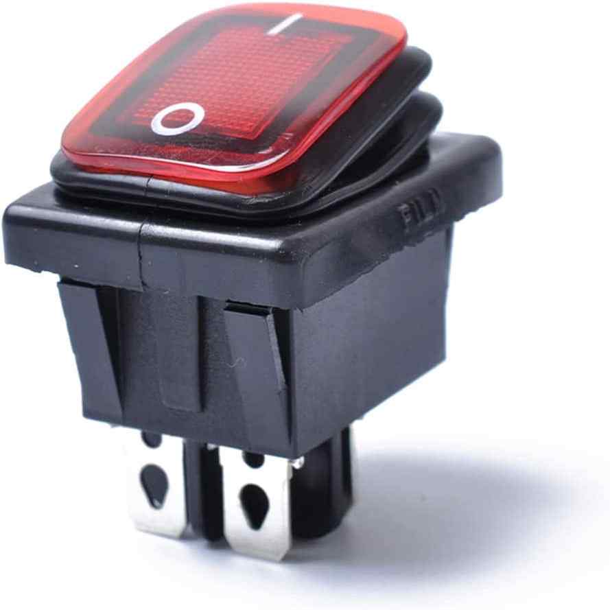 Interruptor basculante ON-OFF DPST 4 vias impermeable LED rojo 20 A - imagen 3