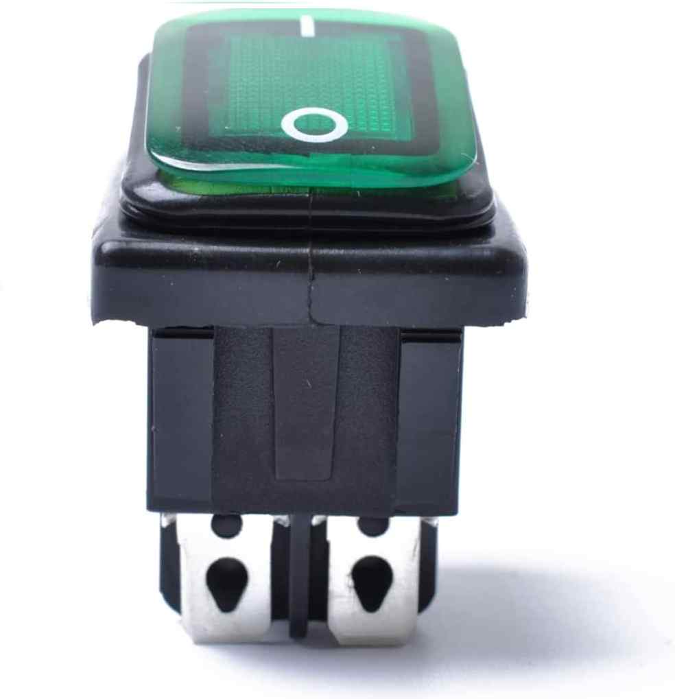 Interruptor basculante ON-OFF DPST 4 vias impermeable LED verde 20 A - imagen 3