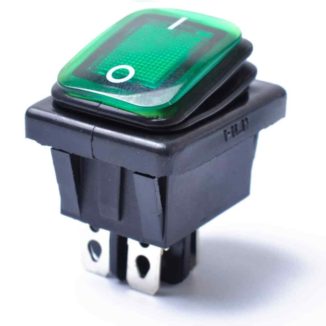 Interruptor basculante ON-OFF DPST 4 vias impermeable LED verde 20 A - imagen 6