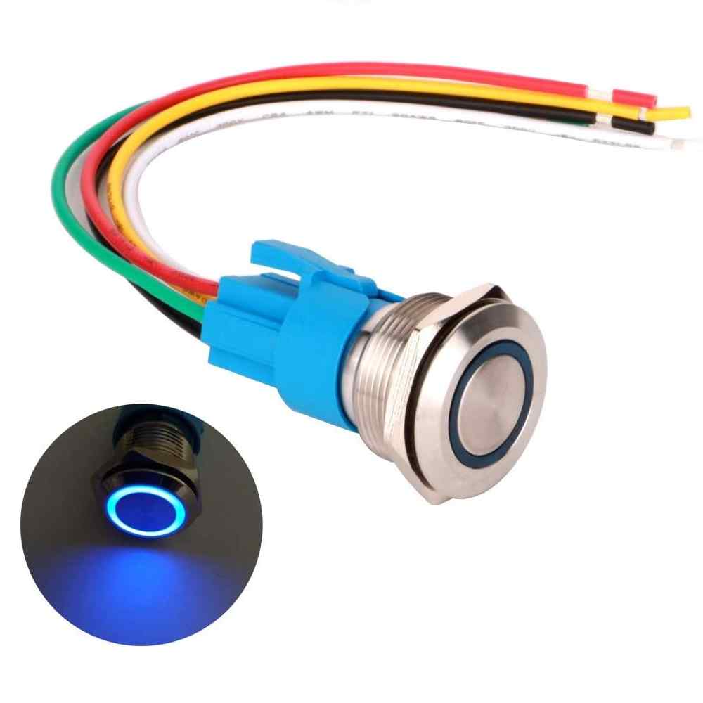 Pulsador momentáneo 22 mm ON/OFF 220V-230V 5A 1NO1NC SPDT led azul - imagen 4