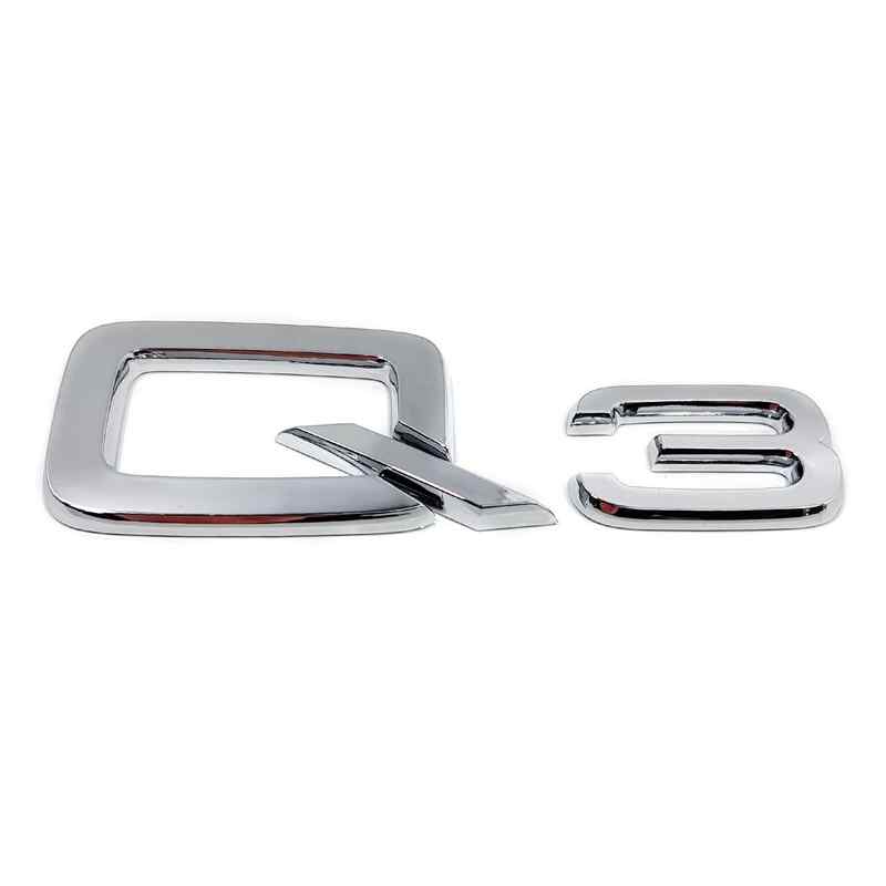 Emblema Adhesivo Q3 para Maletero compatible con audi plateado - imagen 1