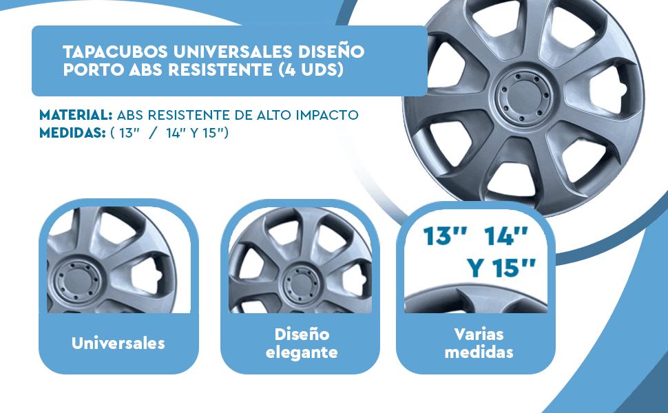 Banner - Tapacubos universales 14 pulgadas diseño Porto ABS Resistente (4 uds) 18684