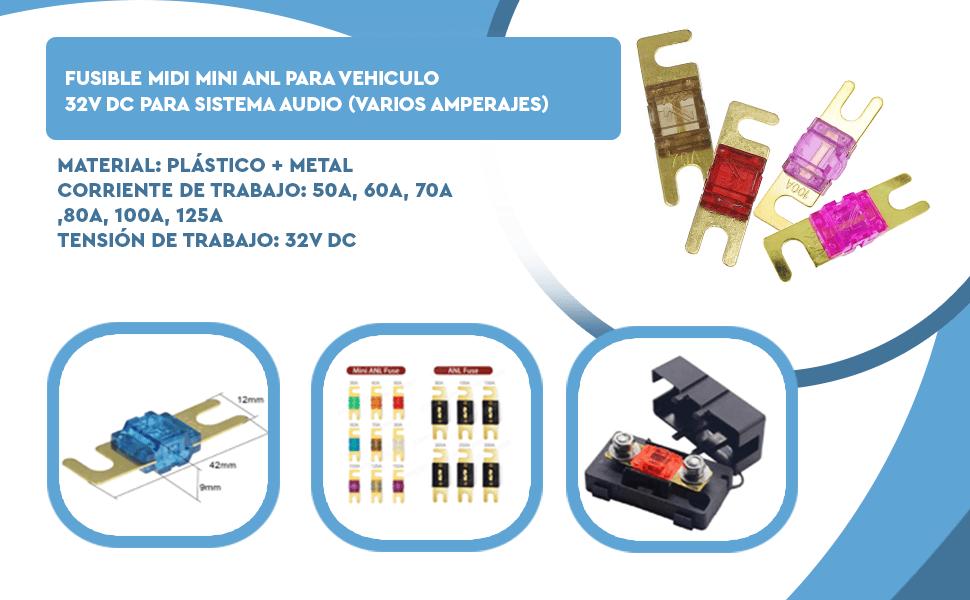 Banner - Fusible MIDI Mini ANL para vehiculo 50A 32V DC para sistema audio
