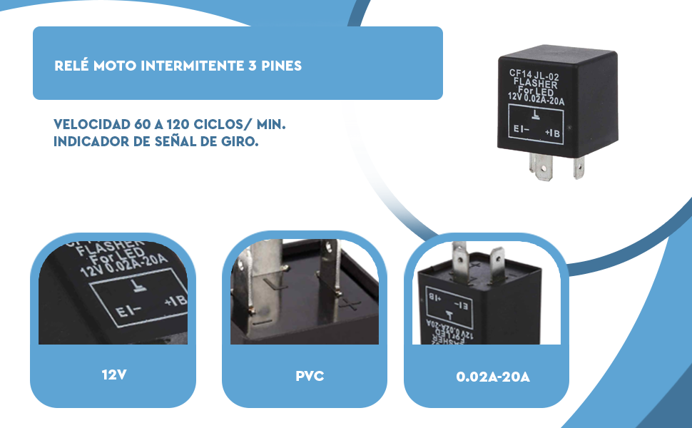 Banner - Rele moto intermitente de 3 pines indicador de señal de giro 12V