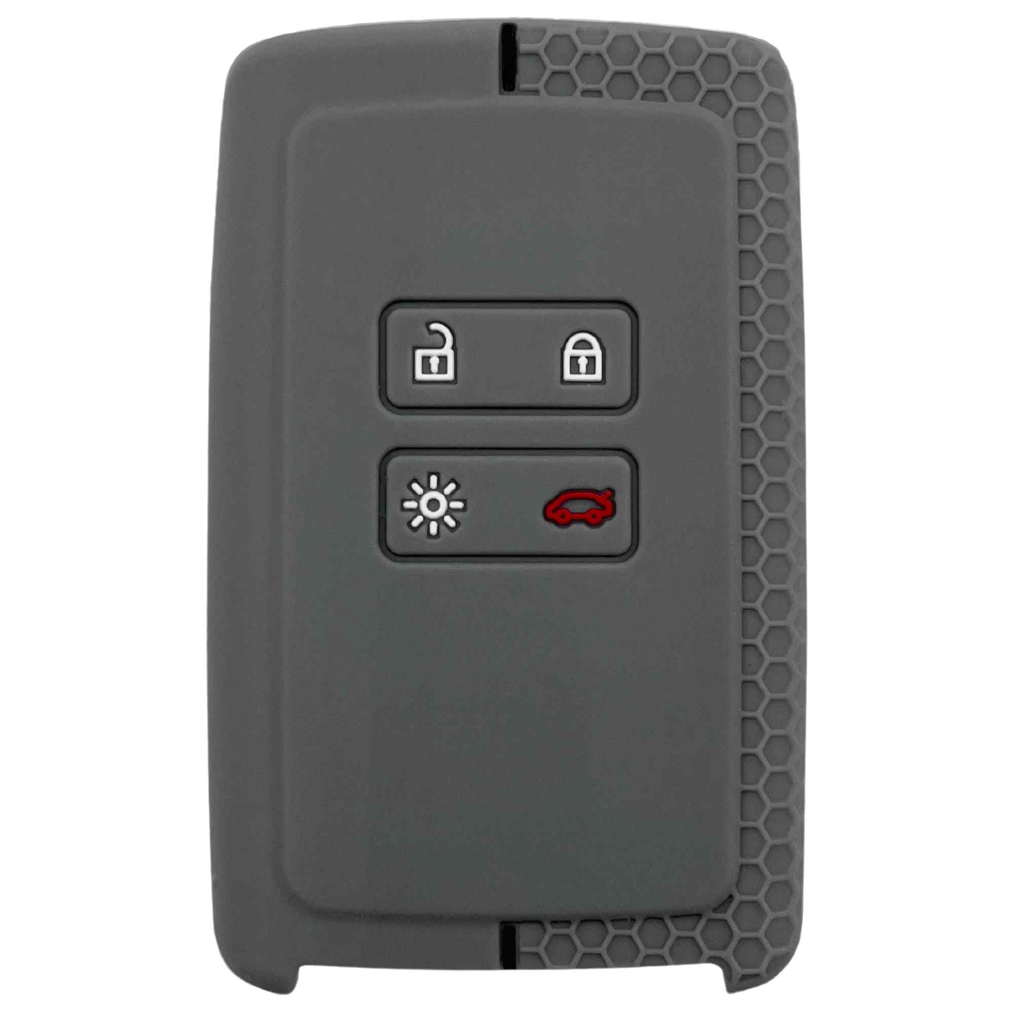Funda silicona mando llave del coche 4 botones compatible con Renault y Dacia Gris - imagen 1