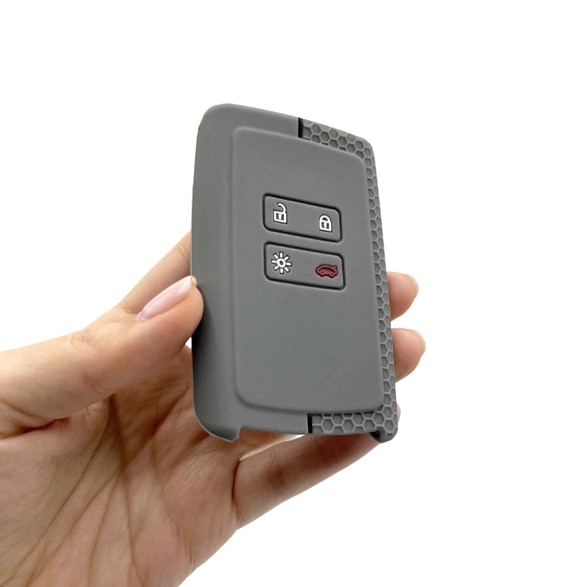 Funda silicona mando llave del coche 4 botones compatible con Renault y Dacia Gris - imagen 4