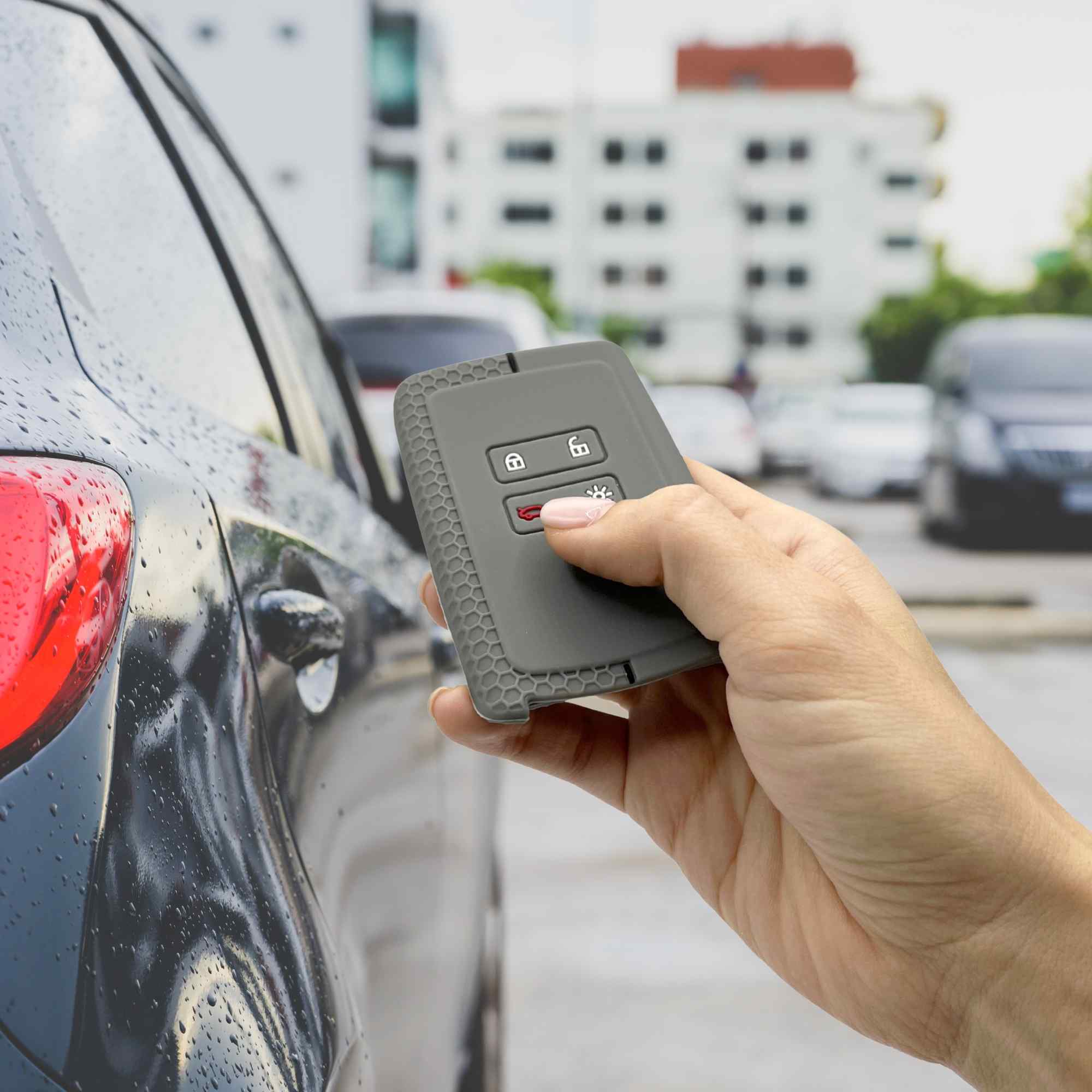 Funda silicona mando llave del coche 4 botones compatible con Renault y Dacia Gris - imagen 6