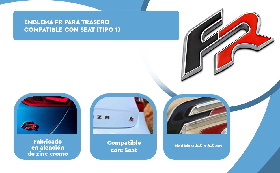 Banner - Emblema FR para trasero compatible con Seat
